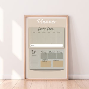 Elegant Minimalist Weekly Planner | Time Slots, Notes, Exercise | Green Digital Download