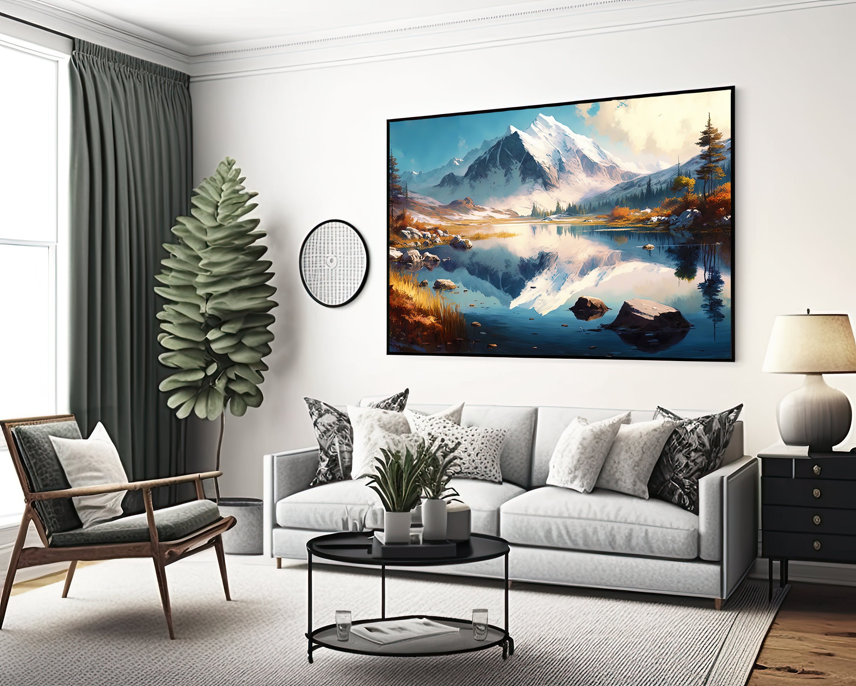 Printable Art Gift Mountain Lake Landscape Wall Art Digital Download ...