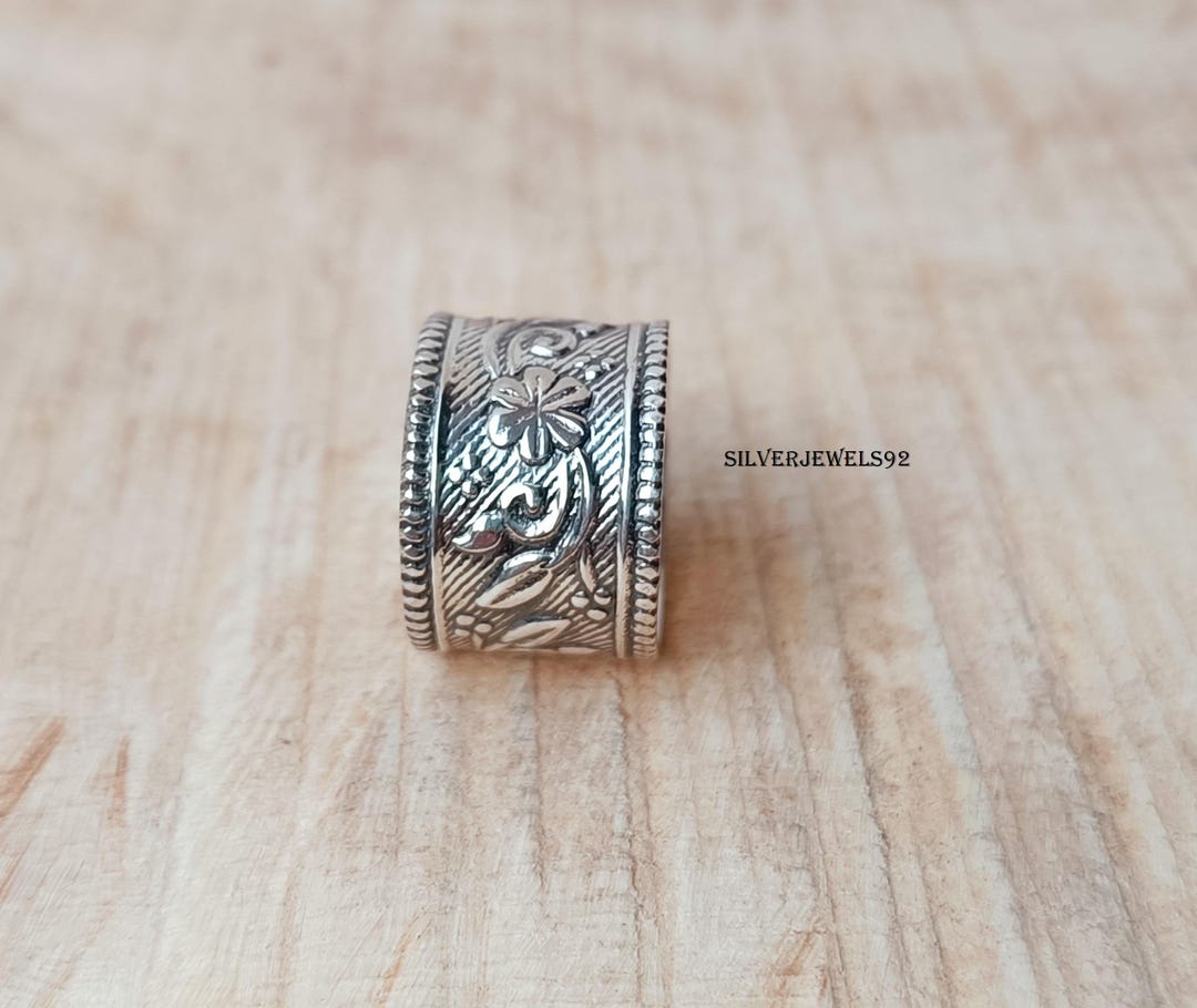 Handmade Sterling Silver Flower Band Ring, Boho Thumb Ring - Etsy Australia