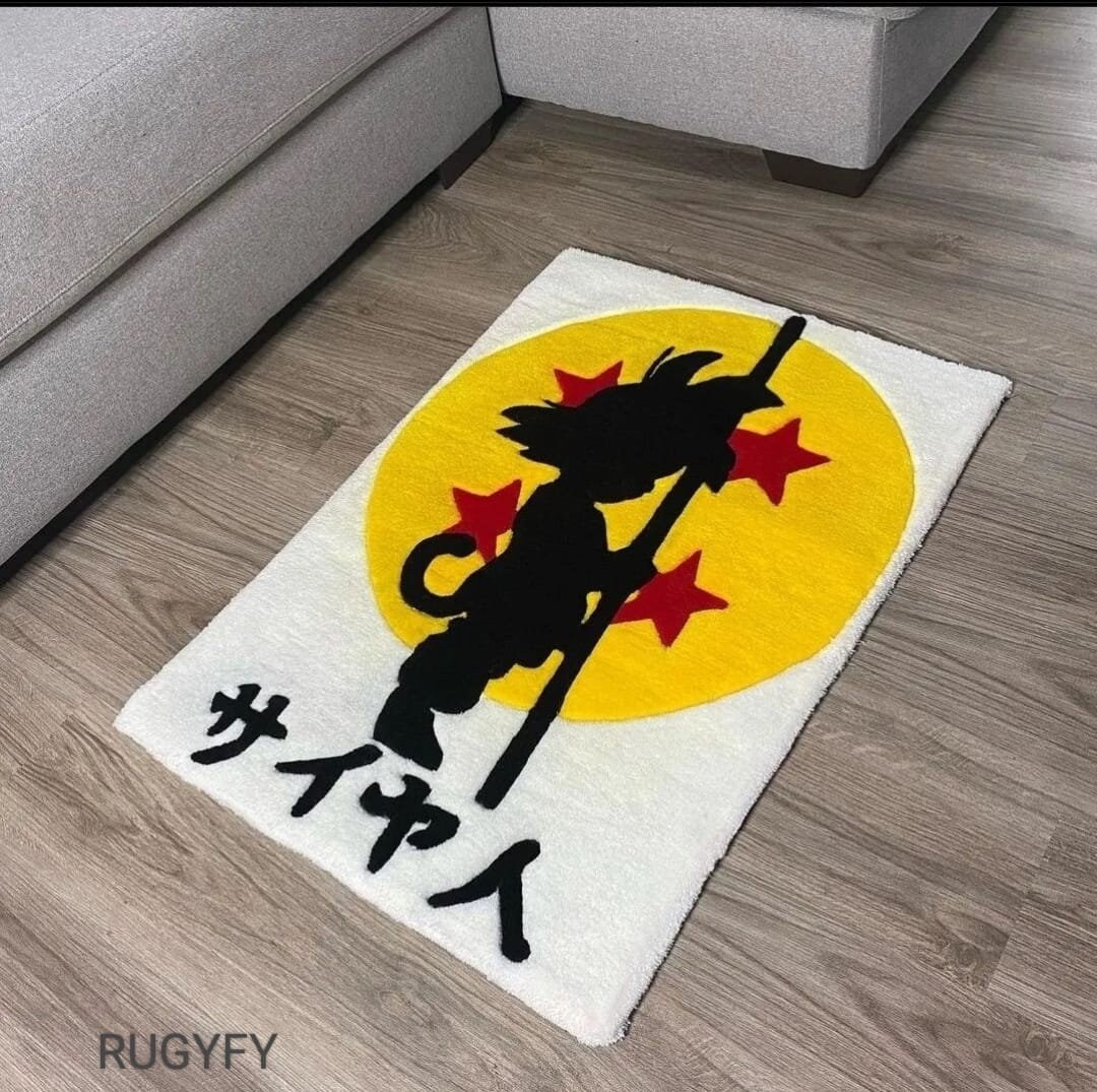 Goku Hand Made Tufted Rugs Dragon Ball Z Rugs for Home and Etsy