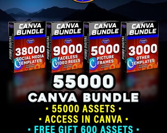 Canva Templates Bundle: Video Reels, Social Media Post, Picture Frames, Kids Coloring Pages & More