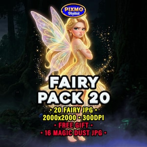 Fairy Tale Overlays: Magical Adorable Fairies JPG + Free Gift Magic Dust