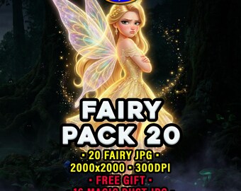 Fairy Tale Overlays: Magical Adorable Fairies JPG + Free Gift Magic Dust