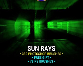 Sun Rays Effects: 330 Photoshop Brushes With Sunburst, Sun Flare,  Sunbeams (Photopea compatible)