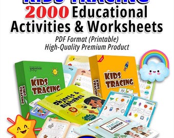 Kids Tracing Educational Activities &  Worksheets - Printable PDF files for children