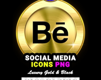 Social Media Icons Transparent PNG: Luxury Gold & Black Popular Image And Logo