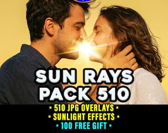 Sun Rays Overlays: 510 Transparent PNG & JPG, Natural and Realistic Sunlight Effects