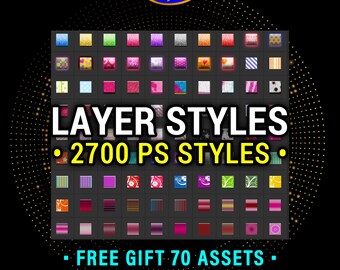 Layer Styles Bundle: 2700 Various Styles ASL Format Compatible with Photoshop and Photopea