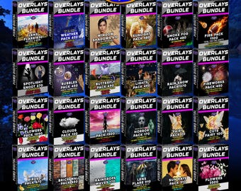Overlays Bundle: Transparent PNG & JPG, Sunlight, Lens Flare, Light Rays, Shadows, Fireworks, And Clipart