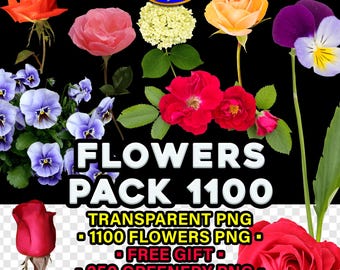 Flowers Overlays 1100 Pack: Transparent PNG Frames & Meadow+ Free Gift Grass, Trees, Branches