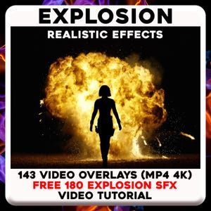 Realistic Explosion Video Overlays with Sound Effects for Content Creators & Video Editing