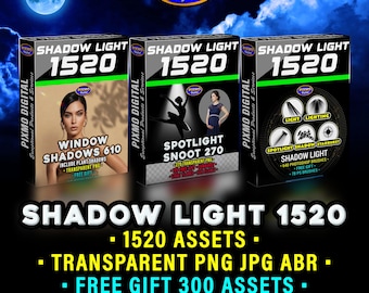 Shadow & Light Effects Bundle: 1520 Transparent PNG, Jpg And Photoshop Brushes ABR