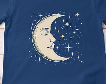 Moon Stars T-Shirt: Celestial Boho Astrology Tee