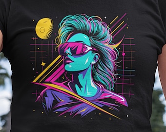 90s Retro T-shirt: Vintage Pop Music, Cyberpunk Neon Tee