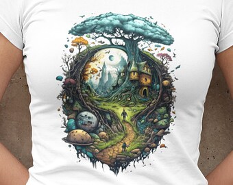 Mushroom Fantasy T-shirt: Cottagecore Forest Art Tee
