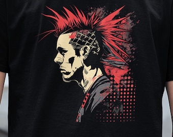 Punk Rock Mohawk Skull T-Shirt: Gothic Anarchy Tee