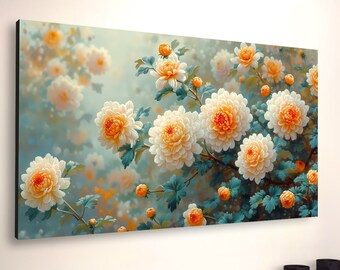 Chrysanthemum Canvas: Floral Botanical Wall Art, Ready to Hang