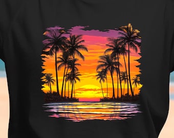 Palm Tree Sunset T-Shirt: California Beach Vibes
