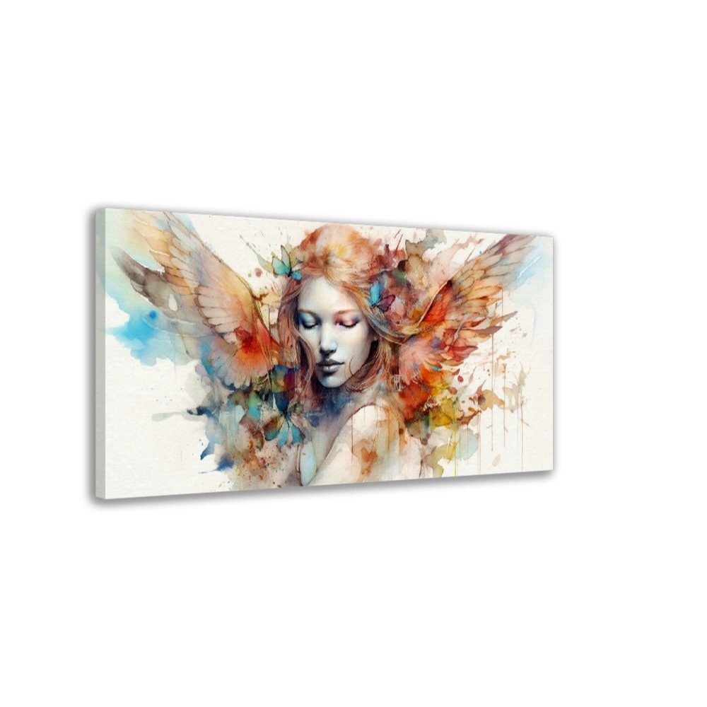 Angel Canvas Wall Art Butterfly Winged Angel Unique Art. Etsy UK