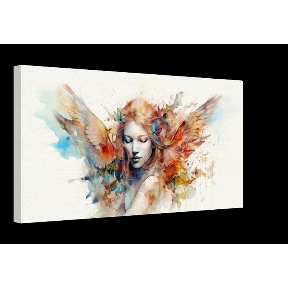 Angel Canvas Wall Art, Butterfly Winged Angel Unique Art. Beautiful ...