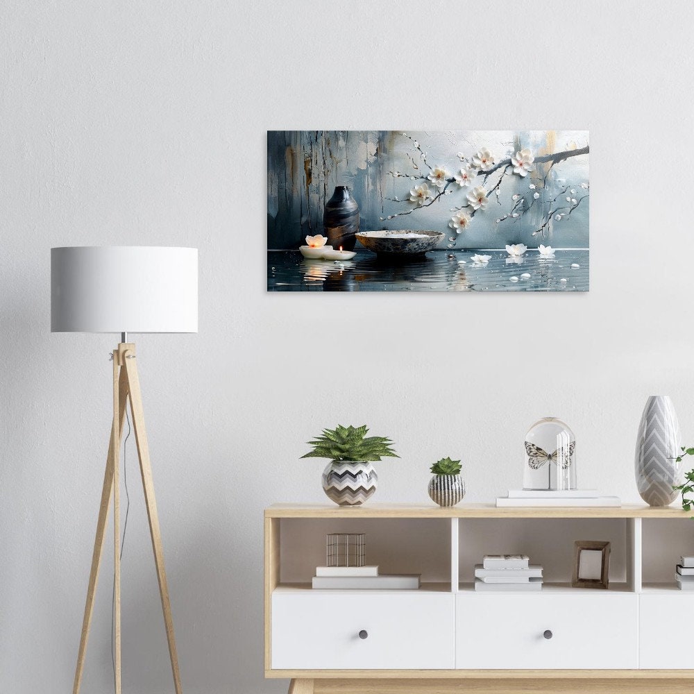 Magnolia Blossom Canvas Print: Spa Bathroom Wall Art - Etsy