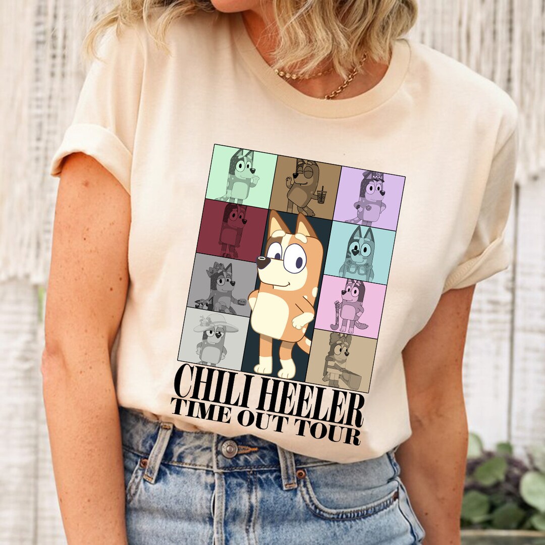 Chili Heeler Bluey Mom Taylor Swift Eras Tour Tshirt Short Etsy