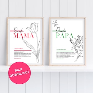 Plakat SET jako prezent dla rodziców pomysł na prezent dla mamy i taty dziękuję za rocznicę ślubu pomysł na specjalną okazję na urodziny zdjęcie z podziękowaniem
