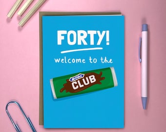 Funny 40th Birthday Card | Welcome to the McOldies Club Birthday Card for Forty Year Old | Spread Positivity with this Original Artwork