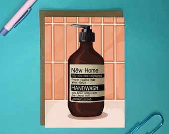 Funny New Home Card | Aesop Handwash Refill| Funny Housewarming Card - Perfect for Homeowners | Spread Positivity with this Original Artwork