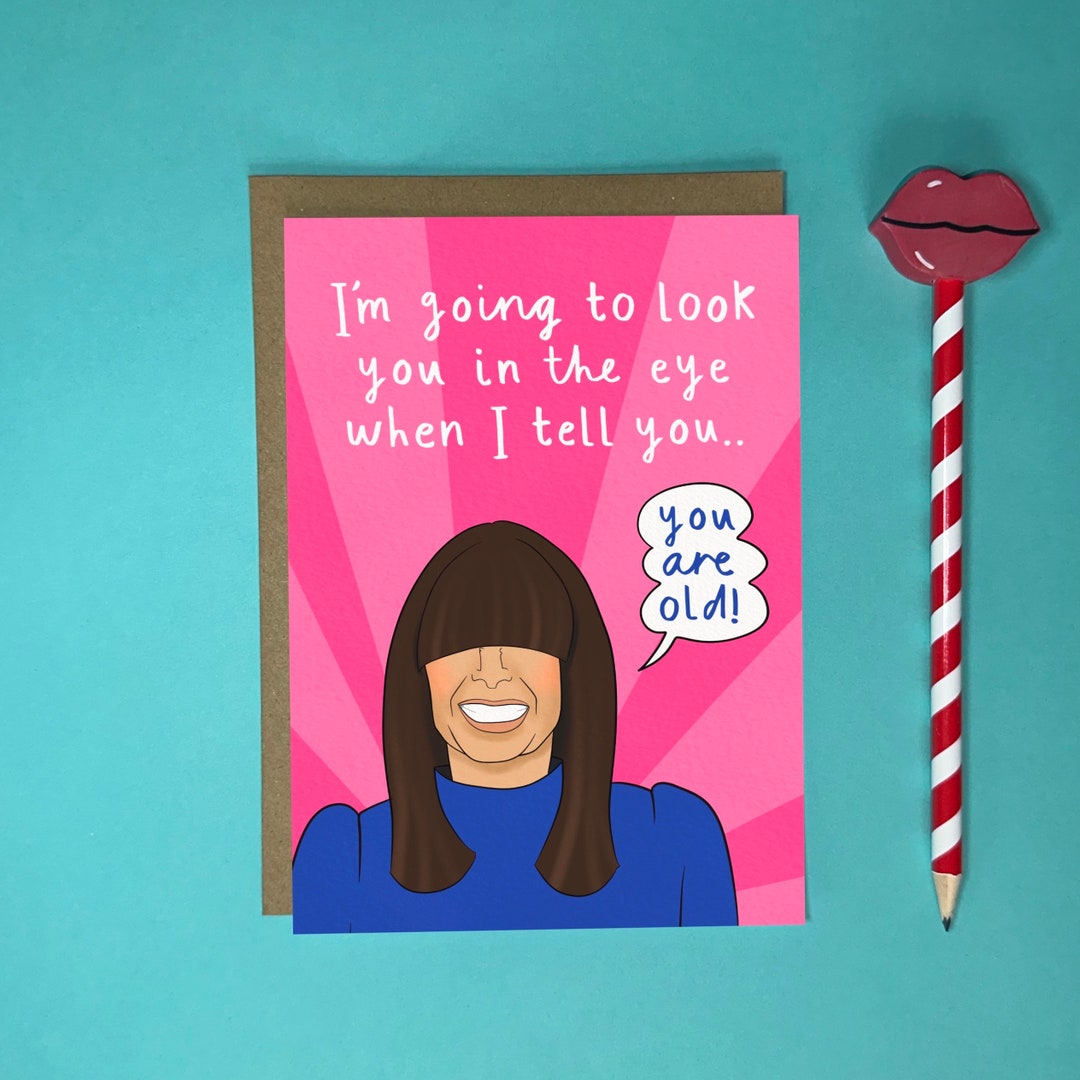 Funny Birthday Card Claudia Winkleman Hairstyle Fringe Joke Etsy