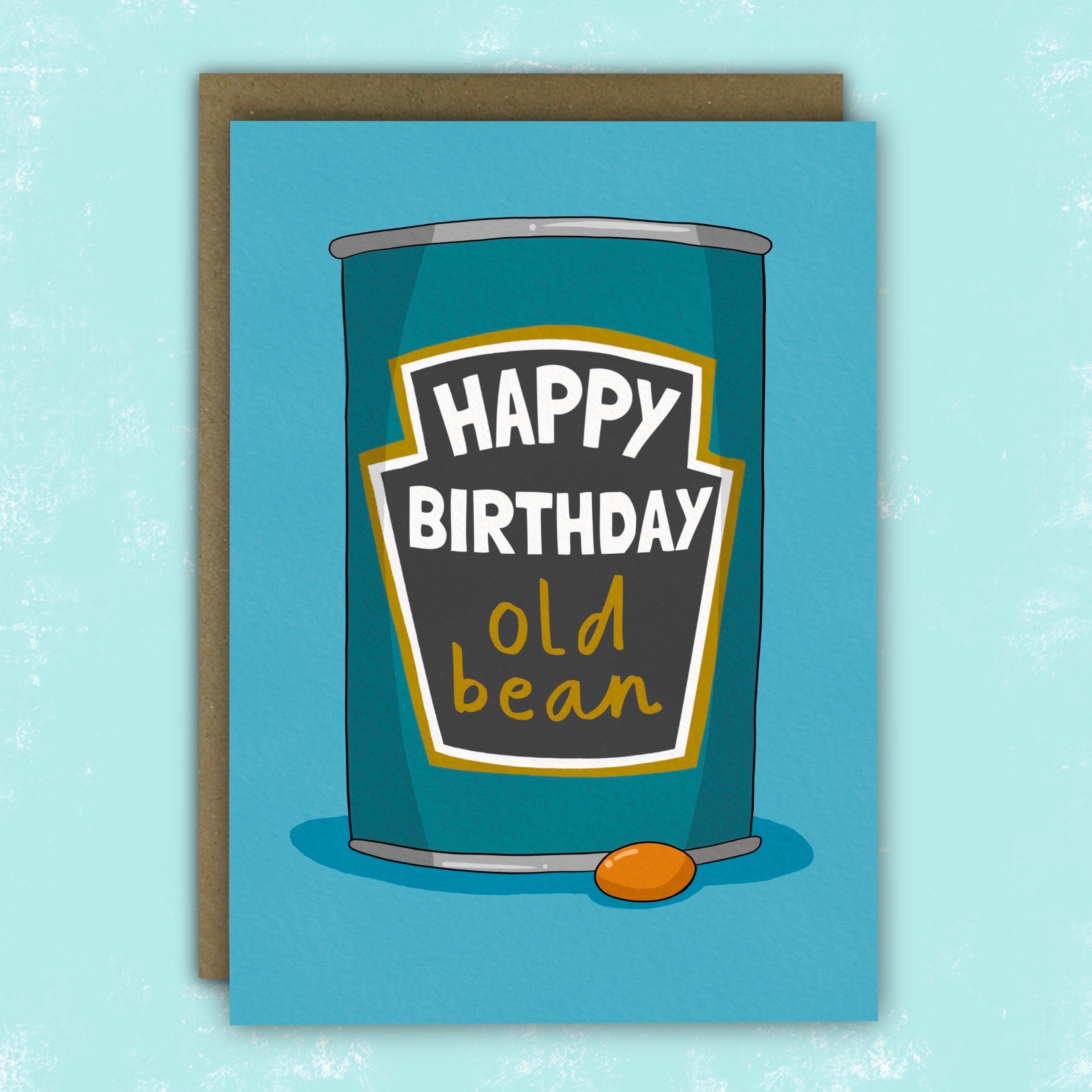Funny Birthday Card Baked Beans Old Bean Greeting Card for Etsy