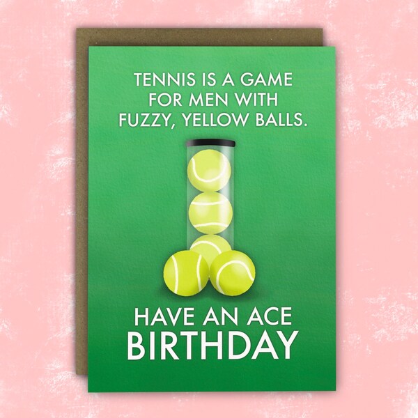 Funny Birthday Card | Tennis Balls Rude Card for Him | Perfect for Wimbledon Fans | Running with Scissors