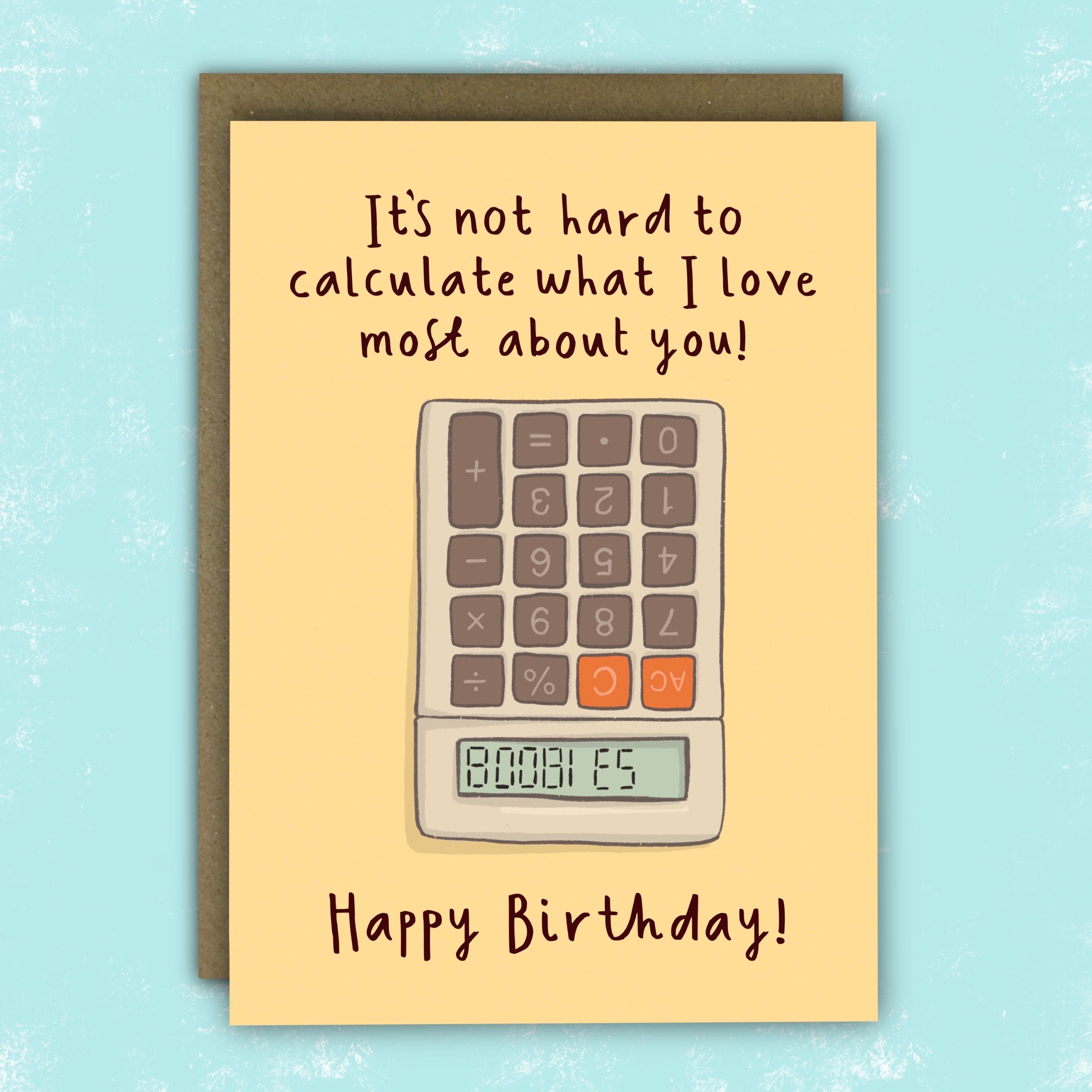 Funny Birthday Card Retro Calculator Joke Spread Positivity With This