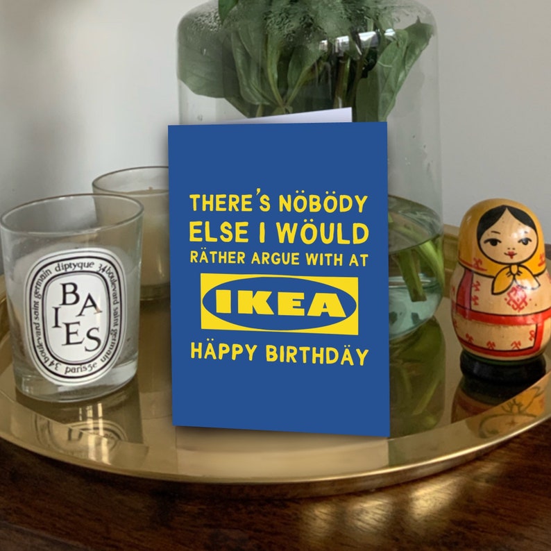 Funny Birthday Card for IKEA fans Pun Birthday Card Celebrating DIY Lovers and Argument by Running with Scissors image 2