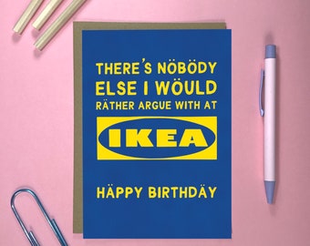 Funny Birthday Card for IKEA fans | Pun Birthday Card Celebrating DIY Lovers and  Argument | by Running with Scissors