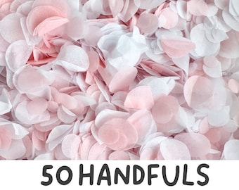 Confettipakket 50 gasten | Bruiloftsconfetti, pakjes en stickers | Biologisch afbreekbare papieren cirkelconfetti | Weefselconfetti gooien