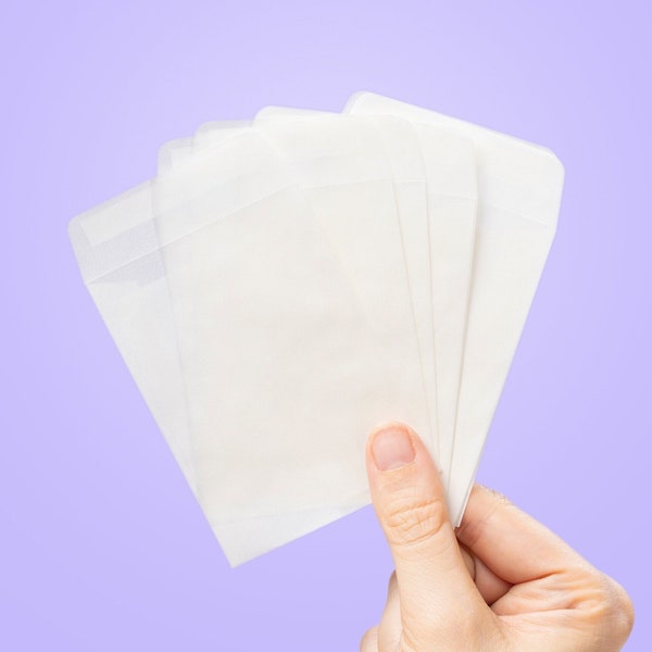 20 x Small Empty Confetti Packets | Frosted Glassine Confetti Bags | Small 9x7cm
