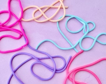 Coloured Phone Cable | Fun Headphone Protector | Cable Protection | Pink Blue Lilac Peach | iPhone Wire Cover | Office Funky Cable Wrap