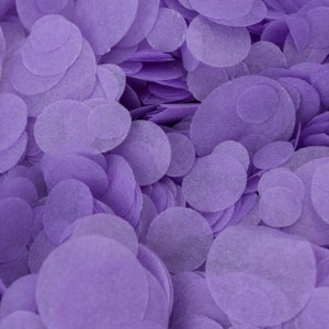 Confeti de boda biodegradable de color lila / Confeti circular de papel / Confeti de papel tisú para lanzar / Bolsa de 20 g / 20 puñados