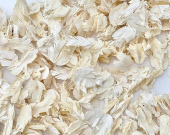 Ivoor en witte confettibloemblaadjes | Gedroogde bloemblaadjes | Biologisch afbreekbare confetti | Tafeldecoratie | Confetti gooien | Echte bloemblaadje | Bruiloftsconfetti