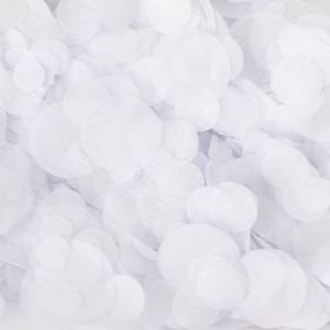 Coriandoli bianchi biodegradabili per matrimonio / Coriandoli di carta a forma di cerchio / Coriandoli di fazzoletti da lancio / Sacchetto da 20 g / 20 manciate