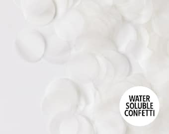 Witte bruiloftconfetti | In water oplosbare bruiloftconfetti | Milieuvriendelijke confetti | Confetti gooien | Tafeldecoratie | 20 gasten