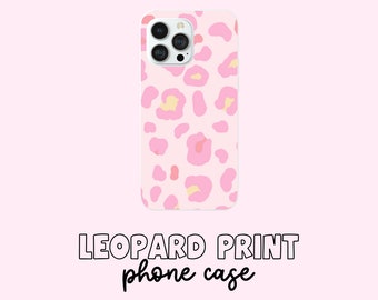 iPhone Phone Case | Cute Pink Leopard Print Design | Girly Gift | Pink Fun Phone Case | Trending Pretty Pattern