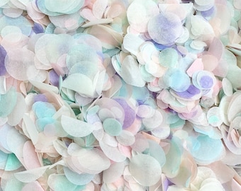 Ivory, Peach, Lilac, Pale Pink & Mint Green Wedding Confetti | Biodegradable Paper Circle Confetti | Throwing Tissue Confetti | 20 Handfuls