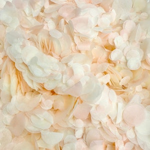 Coriandoli da matrimonio color avorio e pesca / Coriandoli di carta biodegradabili / Coriandoli di fazzoletti da lancio / Sacchetto da 20 g / 20 manciate
