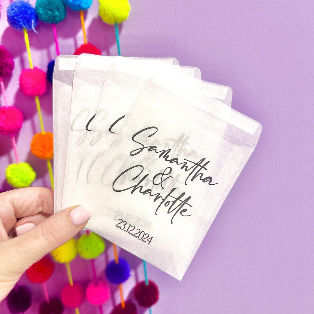 Empty Confetti Bags Personalised Large Confetti Packets Peel and Seal