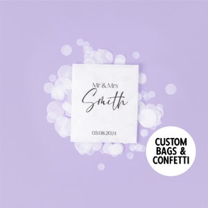 Sacchetti per coriandoli da matrimonio / Sacchetti personalizzati / Confezioni di coriandoli circolari di carta / Coriandoli di carta / Glassine smerigliata biodegradabile / Coriandoli da matrimonio