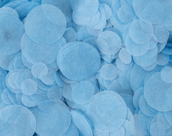 Blue Biodegradable Wedding Confetti | Light Blue Paper Circle Confetti | Throwing Tissue Confetti | 20g Bag | 20 Handfuls