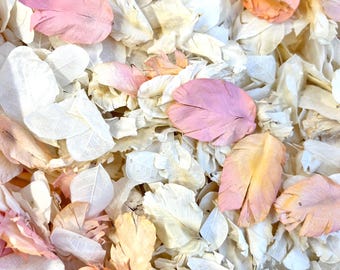 Pétalos secos de color marfil y coral para confeti de bodas – 1 litro / Pétalos biodegradables reales