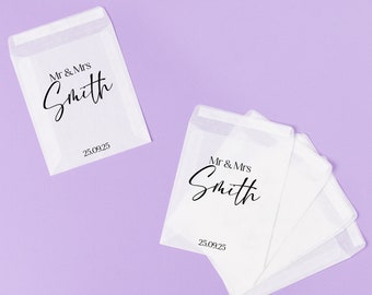 10 x Empty Confetti Bags | Biodegradable Frosted Glassine Confetti Packet | 11 x 9cm | Personalised Peel & Seal Bags | Eco-friendly White